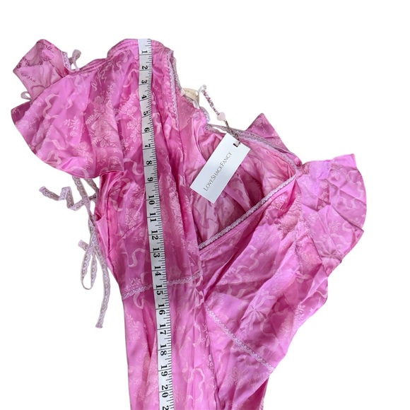 LOVESHACKFANCY Jacquard Printed Elegant Pink Maxi Dress NEW - Picture 10 of 11